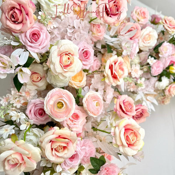 Blush Pink Rose & Wildflower Garland