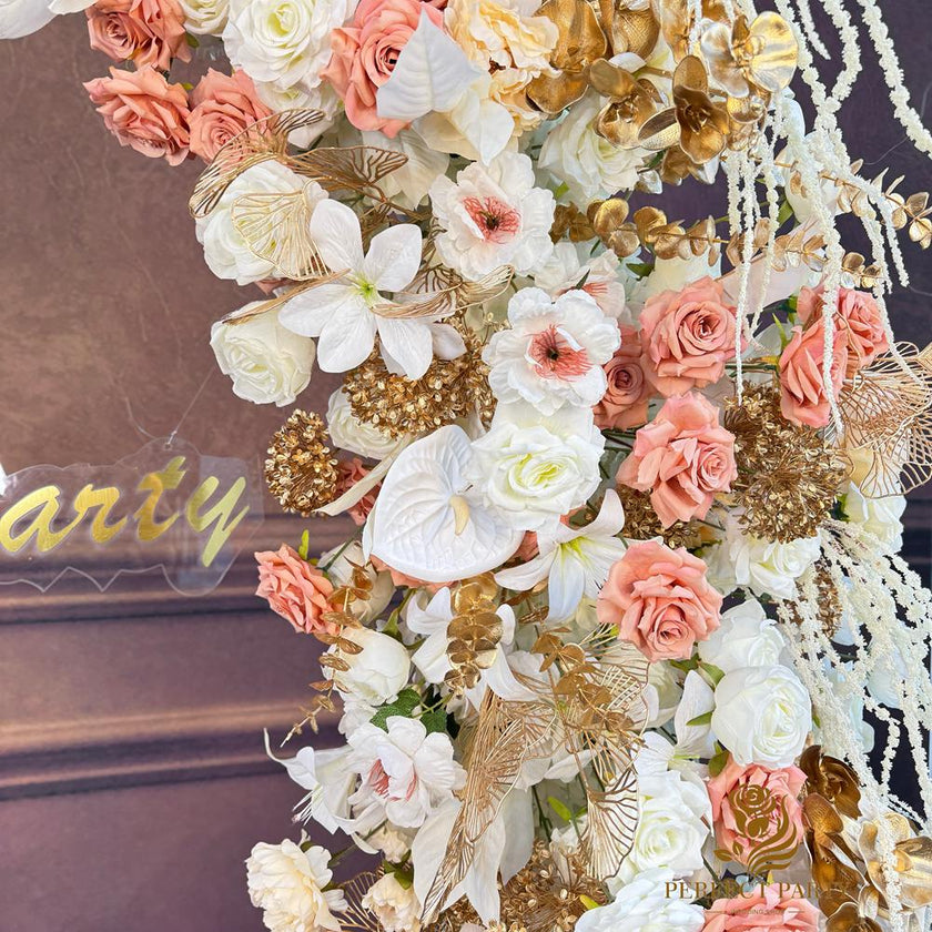 Vintage Caramel Floral Arch