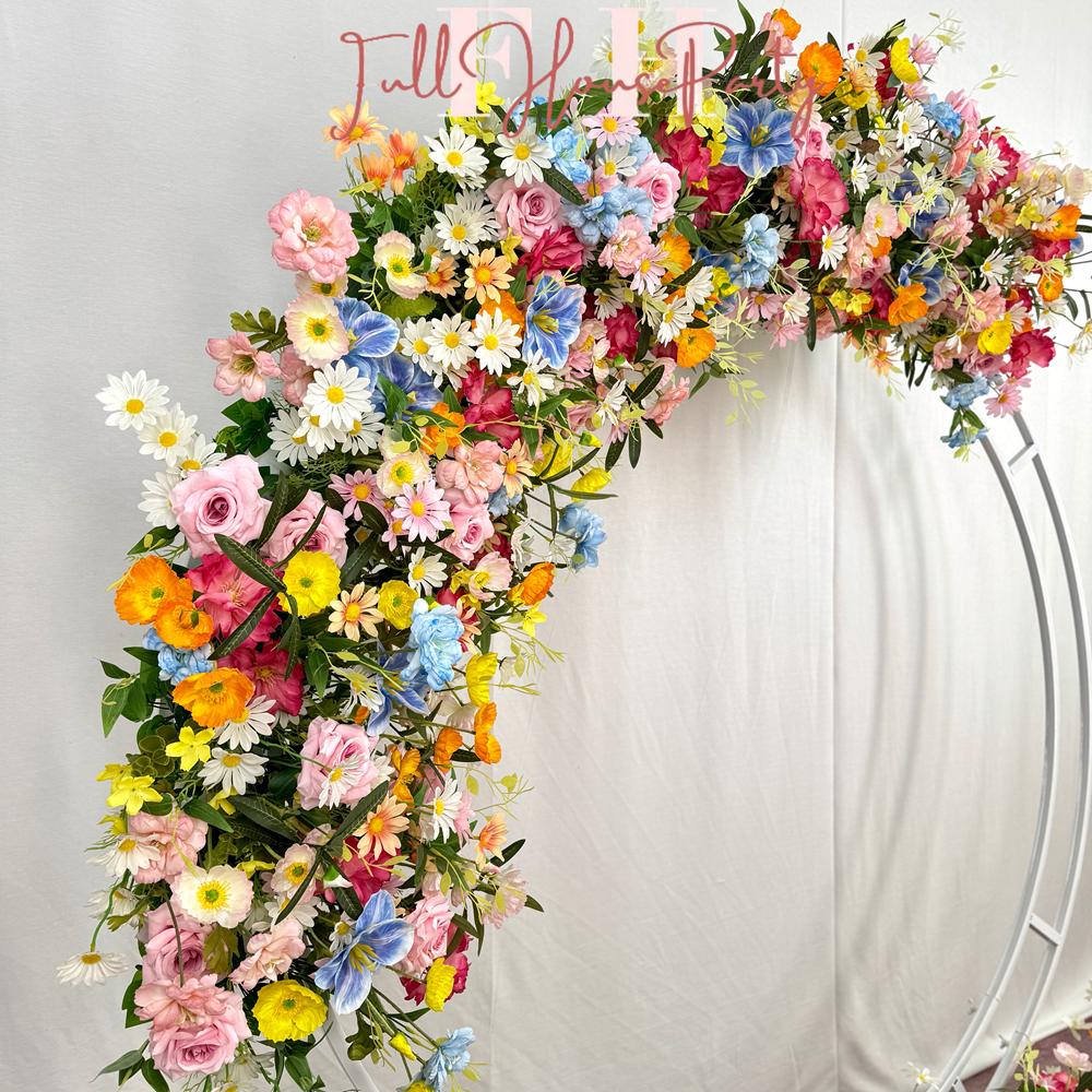 US Seller Wildflower-Inspired Spring Wedding Artificial Floral, Table Flower Runner, Rustic Flower Row Arrangement,Party Stage and Décor