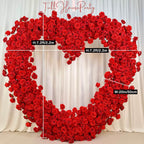 US Seller-(7.2 ft × 7.2 ft)-5D Luxury Red Heart-Shaped Floral Arch– Romantic Wedding Backdrop, Proposal Decoration, Engagement Event Display