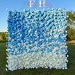 Blue White Gradient Faux Rose Backdrop Wall