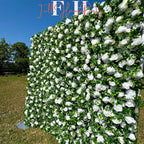 US seller--Greenery and Roses Flower Wall 8*8ft  - Flower Wall Rolling Up Curtain Wall, Fabric Flower Wall, Wedding Party Photo Backdrop