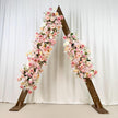 US Seller | Blush Pink Rose Wedding Arch Flowers, Artificial Floral Runner, Table Centerpiece & Flower Row Décor for Parties  Events