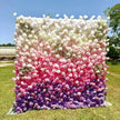 US Seller---5D Pink and Purple Rose Flower Wall (8x8 ft) - Roll-Up Curtain Style Fabric Flower Wall for Wedding Party Photo Backdrop