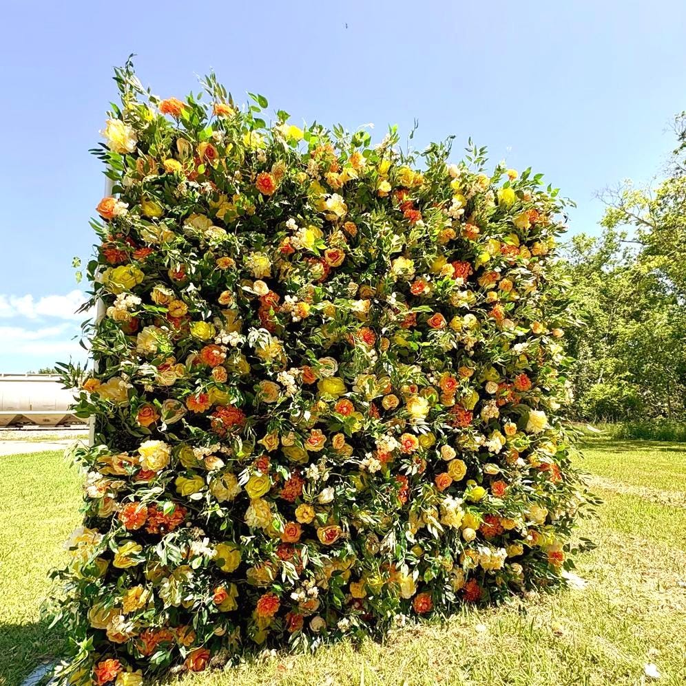 8x8 ft Rose Flower Wall: Fabric Wedding Photo Backdrop