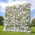 US Stock---5D Rose Flower Wall 8x8ft, Fabric Flower Wall Backdrop, Rolling Up Curtain Wall, Wedding Party Photo Booth Backdrop