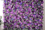 US seller-5D Romantic Pink and Purple Rose Flower Wall (8x8 ft) - Roll-Up Curtain Style Fabric Flower Wall for Wedding Party Photo Backdrop