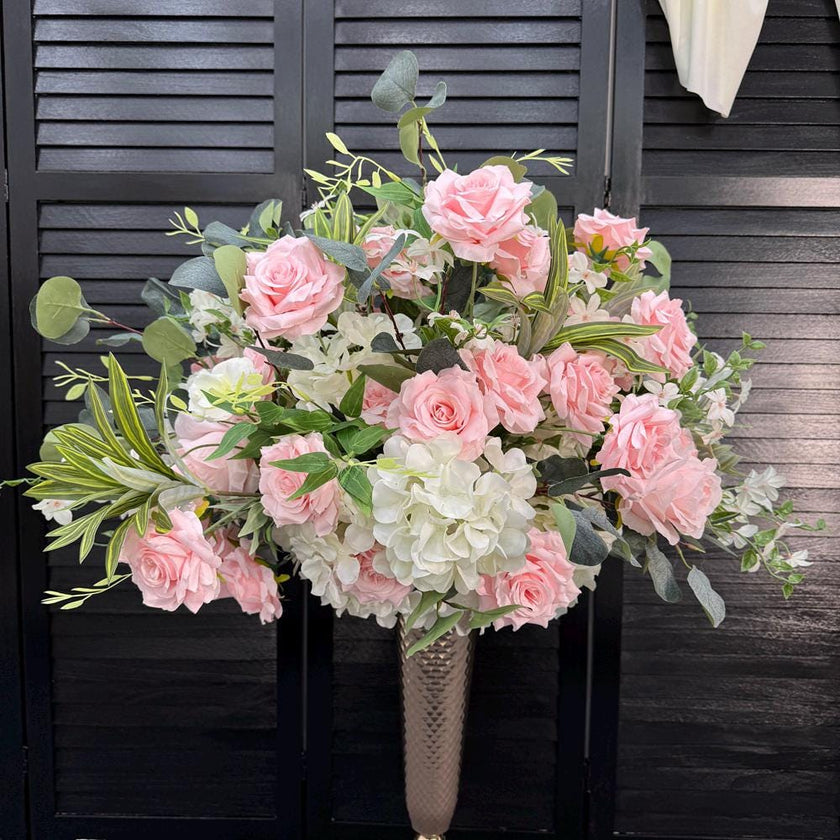 24'' Blush Rose Floral Hemispheres (2-Pack)