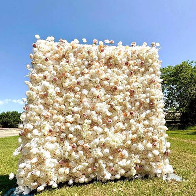 US seller---Blush Pink and White -5DFabric Backdrop Flower Wall, Wedding Party Photo Background, Wedding Decoration, Easy  Quick Assembly