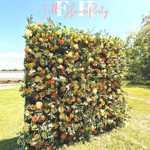 30% OFF |Ships from Houston | Roll-Up Wildflower Forest Fabric Flower Wall Backdrop, Rustic Woodland Panel for Wedding & Photo Booth Decor