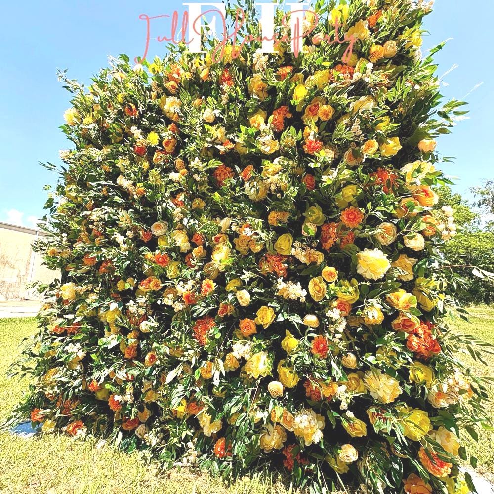 8x8 ft Rose Flower Wall: Fabric Wedding Photo Backdrop