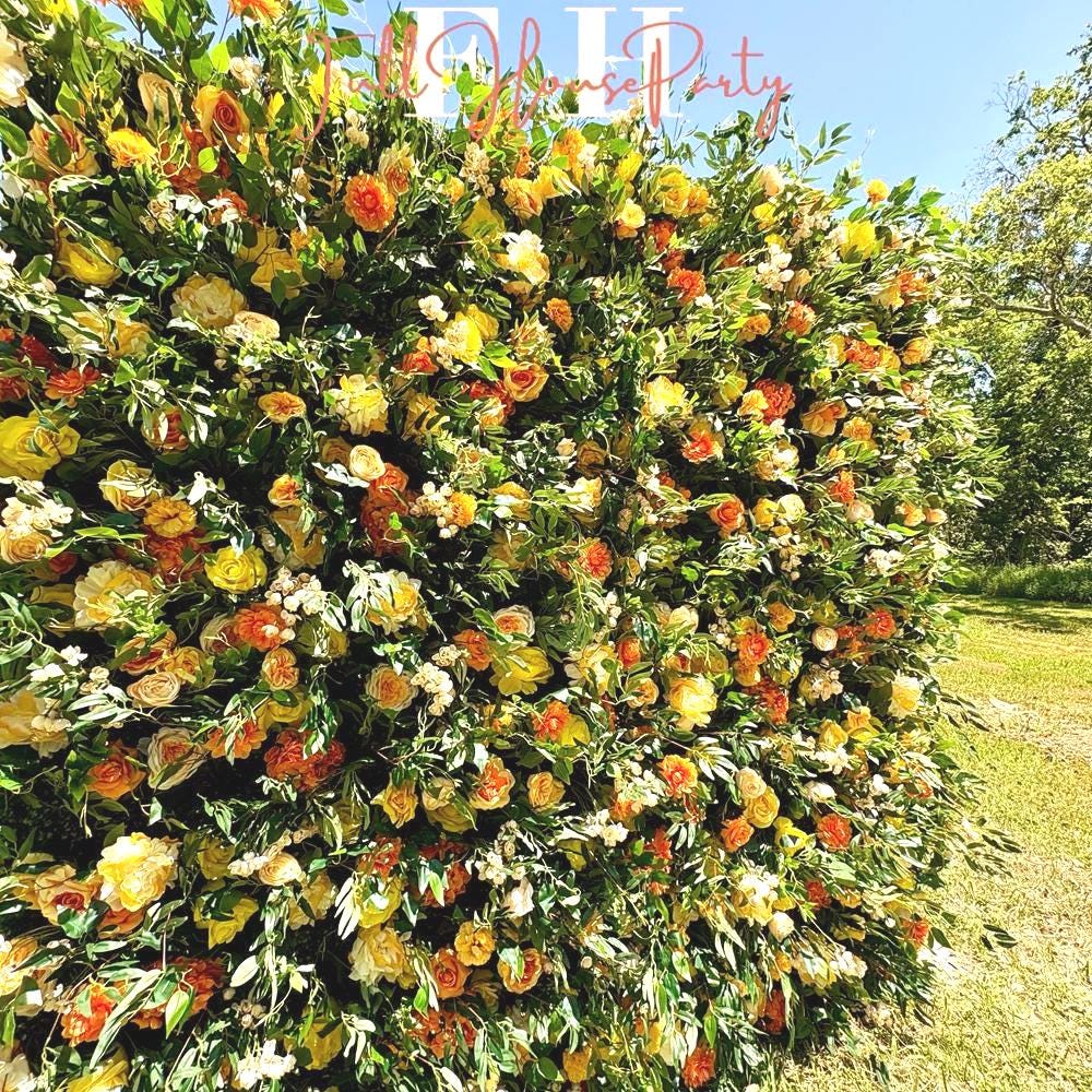 8x8 ft Rose Flower Wall: Fabric Wedding Photo Backdrop