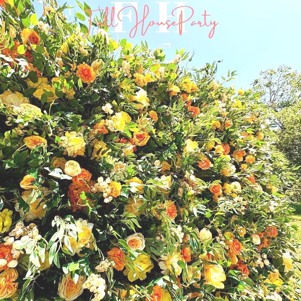 8x8 ft Rose Flower Wall: Fabric Wedding Photo Backdrop