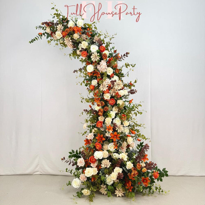 US Seller – Fall Wedding Arch Flowers, Rustic Pastoral Floral Arrangement for Ceremony, Columns & Party Backdrop Décor
