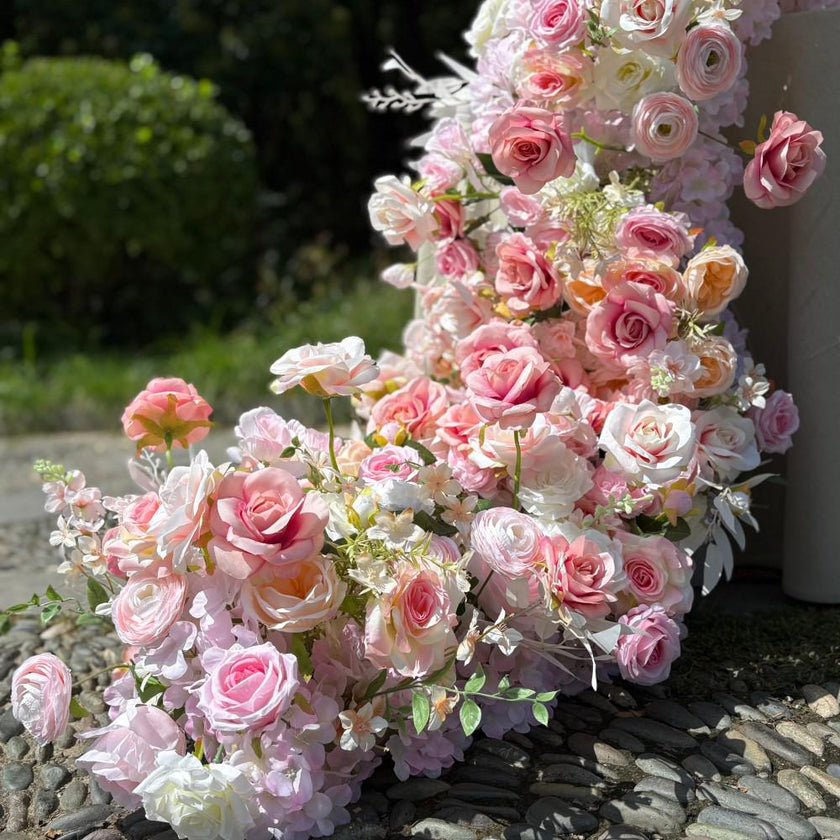 Ships from USA/Blush Pink Rose Wedding Arch Flowers, Artificial Floral Runner, Table Centerpiece & Flower Row Décor for Parties  Events