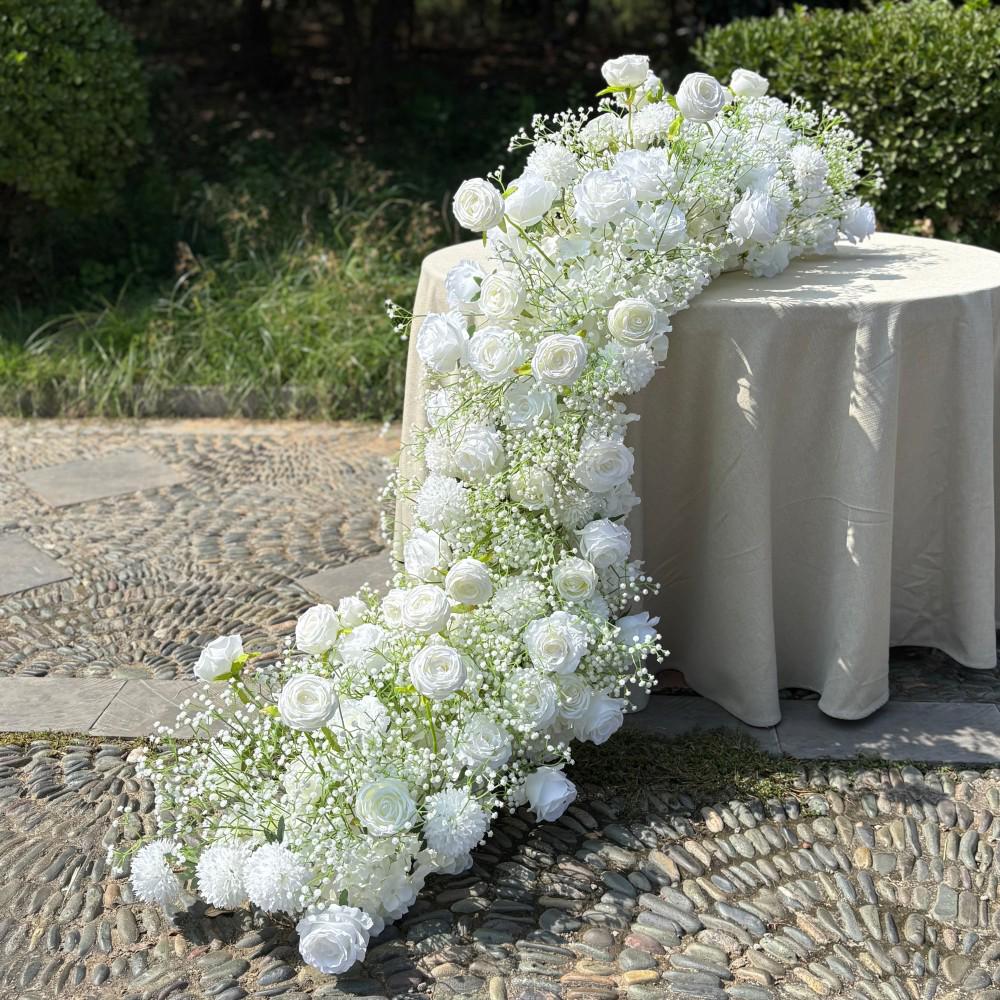 Baby’s Breath Garland, Wedding Arch Décor, Table Flower Runner, Centerpiece Garland, Floral Row for Wedding Aisle