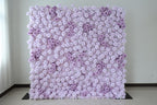 US Seller--8x8ft Romantic Lilac Purple Flower Wall 8x8ft, Rolling Curtain Backdrop, Artificial Fabric Flower Wall for Weddings & Events