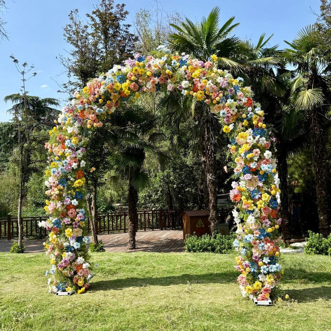 US Seller – Wildflower-Inspired Spring Wedding Flowers, Artificial Floral Table Runner, Rustic Flower Row Décor for Wedding Aisle