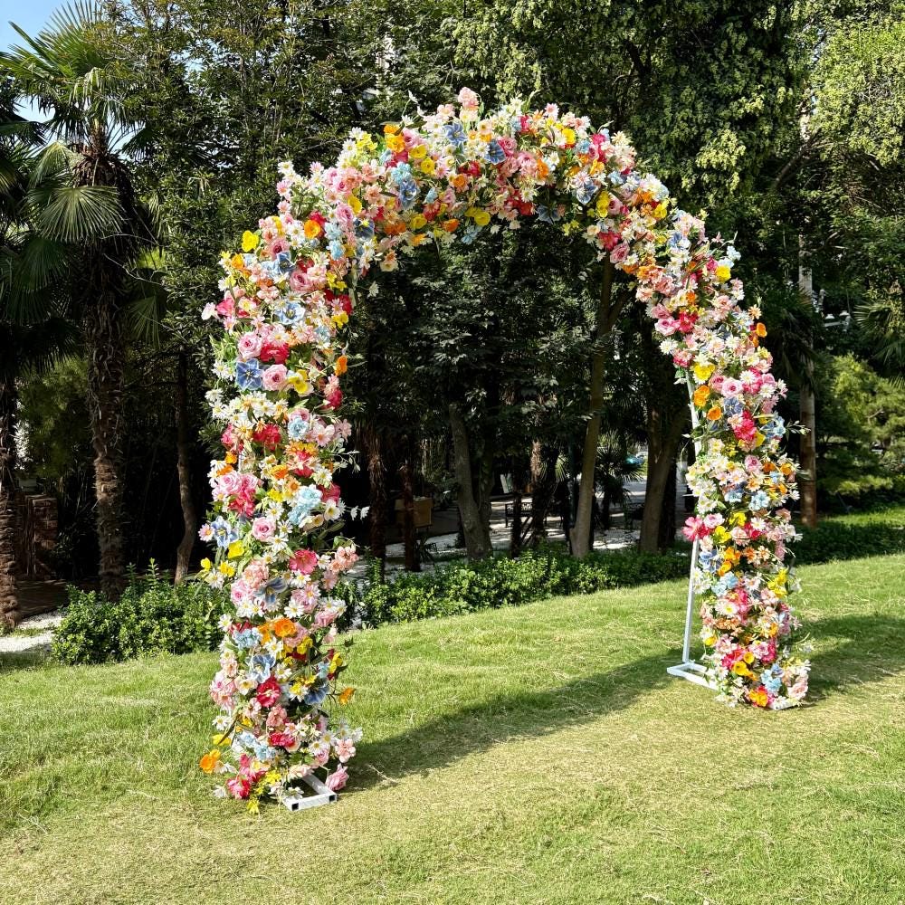 US Seller – Wildflower-Inspired Wedding Flowers, Artificial Floral Table Runner, Rustic Flower Row Arrangement for Party & Stage Décor