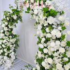US Seller – White Rose Wedding Arch for Fall Weddings, Floral Backdrop for Weddings, Events & Outdoor Parties