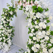 US Seller – White Rose Wedding Arch for Fall Weddings, Floral Backdrop for Weddings, Events & Outdoor Parties