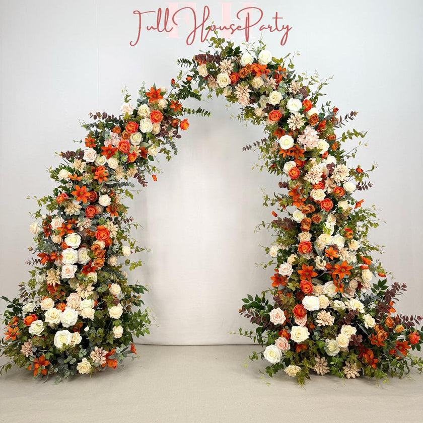 US Seller – Fall Wedding Arch Flowers, Rustic Pastoral Floral Arrangement for Ceremony, Columns & Party Backdrop Décor