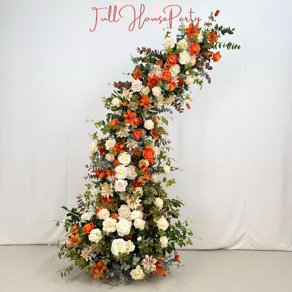 US Seller – Fall Wedding Arch Flowers, Rustic Pastoral Floral Arrangement for Ceremony, Columns & Party Backdrop Décor