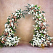 Rustic Brown & White Flower Arch Backdrop