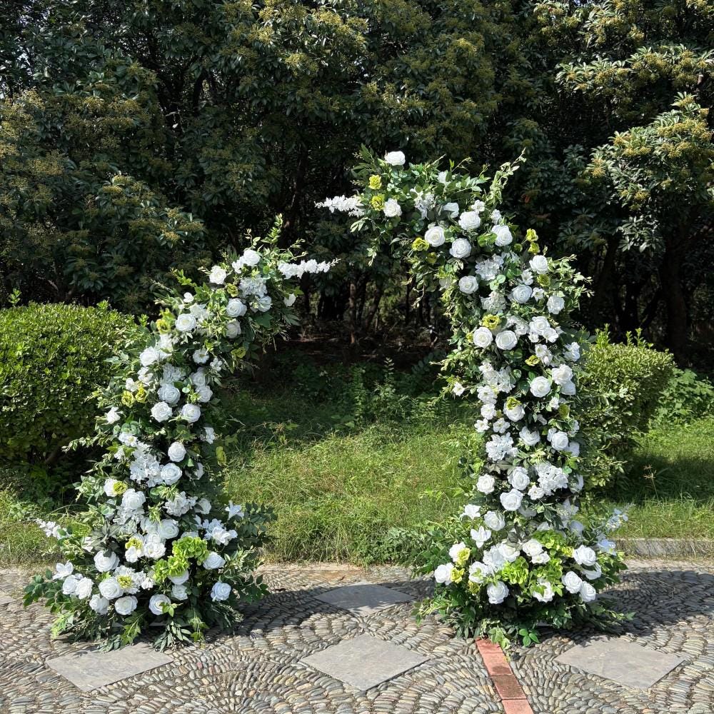 US Seller | Wedding Archway with Spring Flowers | Rustic Boho Wedding Backdrop | Ceremony Floral Arch | Party Decoration（6Ft+7Ft）