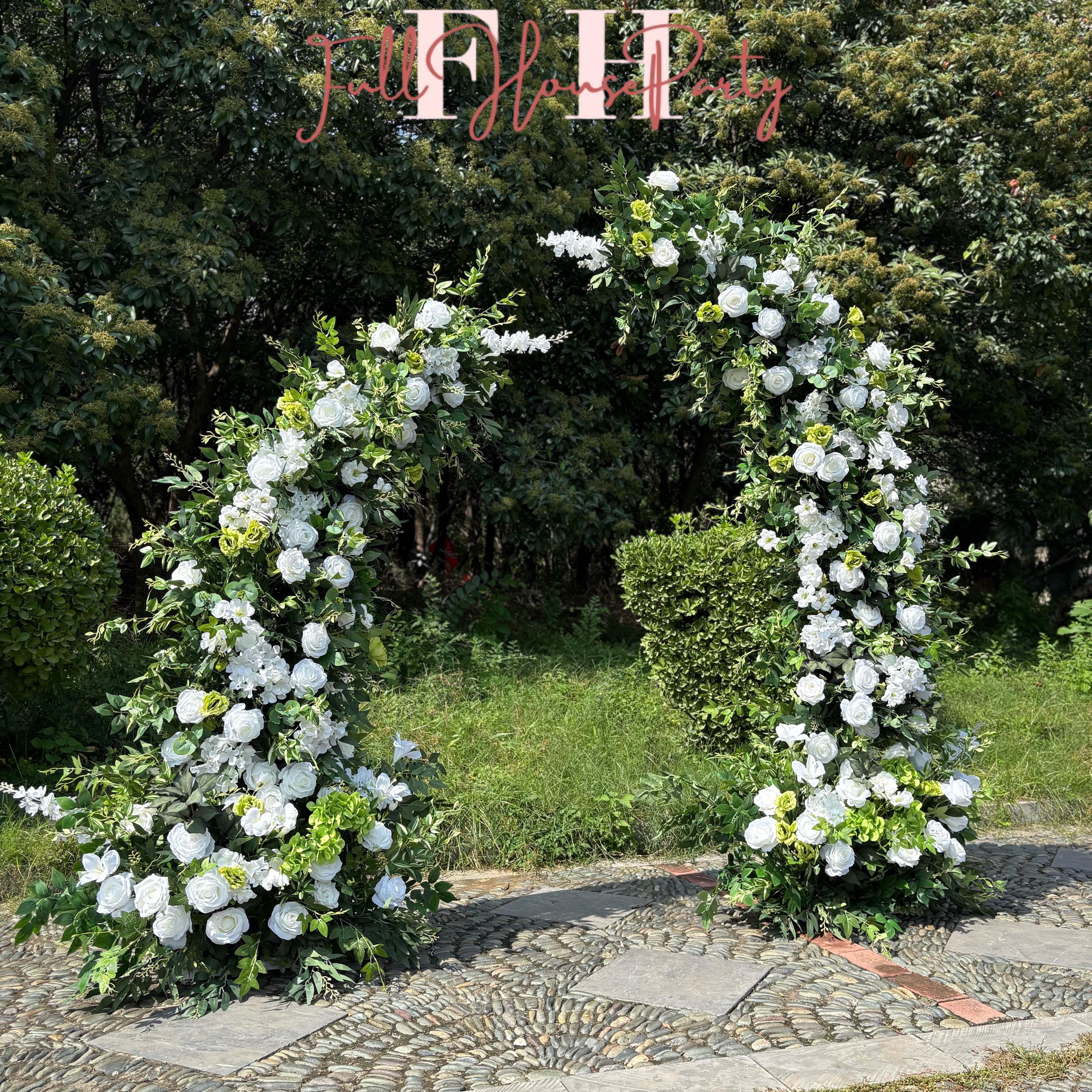 US Seller | Wedding Archway with Spring Flowers | Rustic Boho Wedding Backdrop | Ceremony Floral Arch | Party Decoration（6Ft+7Ft）