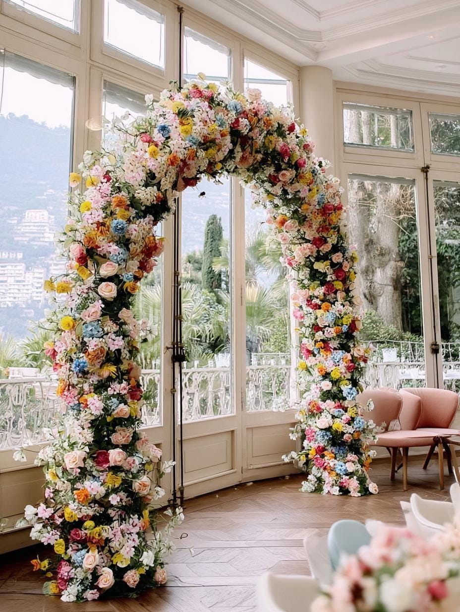 US Seller – Wildflower-Inspired Wedding Flowers, Artificial Floral Table Runner, Rustic Flower Row Arrangement for Party & Stage Décor