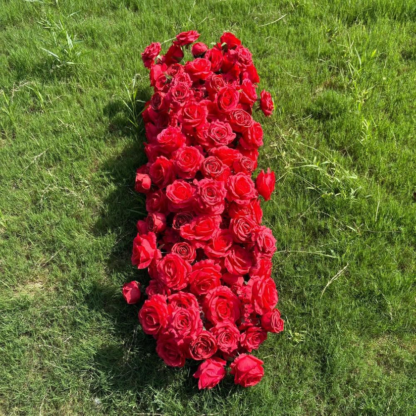 US Seller/ Burgundy Red Rose Wedding Arch, Artificial Floral Table Arrangement, Garland, Flower Row Decoration  Wedding Table Center Piece