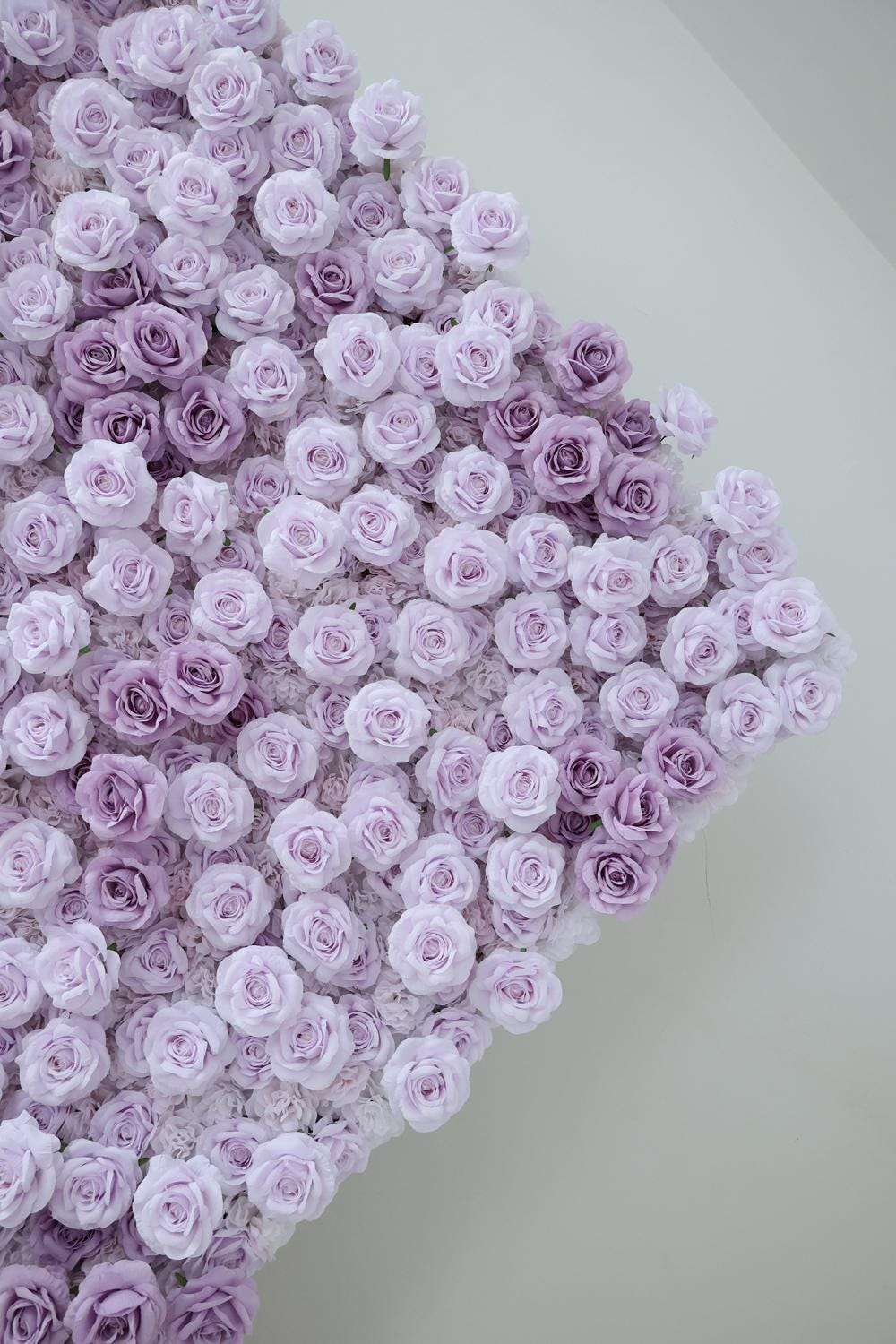 50% Off | Ships from Houston/8x8ft Romantic Lilac Purple Flower Wall,Rolling Curtain Backdrop, Artificial Fabric Flower Wall for Weddings