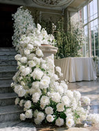 US Seller ---White Flower Garland for Wedding Arch, Artificial Floral Table Runner, Wedding Centerpiece & Aisle Flower Row