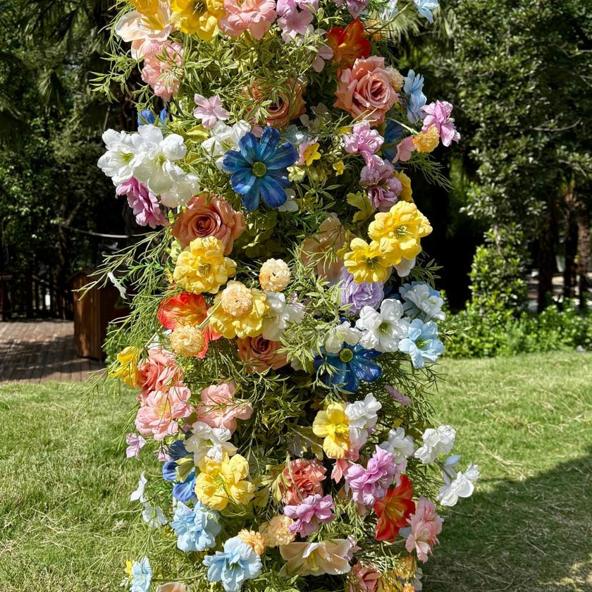 US Seller – Wildflower-Inspired Spring Wedding Flowers, Artificial Floral Table Runner, Rustic Flower Row Décor for Wedding Aisle