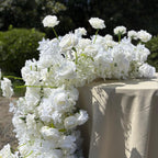 US Seller ---White Flower Garland for Wedding Arch, Artificial Floral Table Runner, Wedding Centerpiece & Aisle Flower Row