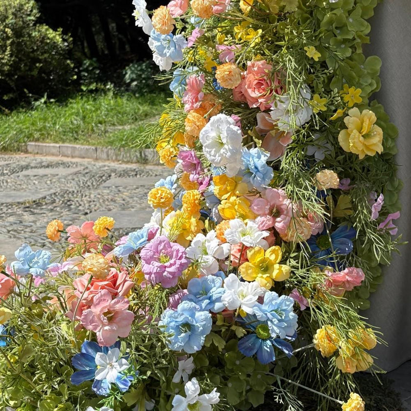 US Seller – Wildflower-Inspired Wedding Flowers Décor for Spring & Fall, Artificial Floral Table Runner, Rustic Flower Row Arrangement