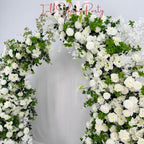 US Seller – White Rose Wedding Arch for Fall Weddings, Floral Backdrop for Weddings, Events & Outdoor Parties