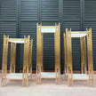 Gold Square Wedding Pedestal Stand Set