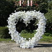 US Seller – 5D Luxury White Heart-Shaped Floral Arch, Romantic Wedding Backdrop, Proposal & Engagement Decoration, Love Arch (7.2 × 7.2 ft)