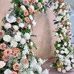 Rustic Brown & White Flower Arch Backdrop