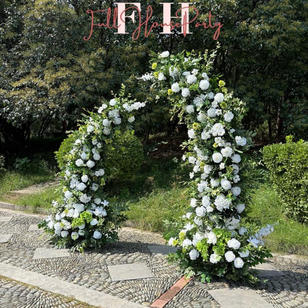 US Seller | Wedding Archway with Spring Flowers | Rustic Boho Wedding Backdrop | Ceremony Floral Arch | Party Decoration（6Ft+7Ft）