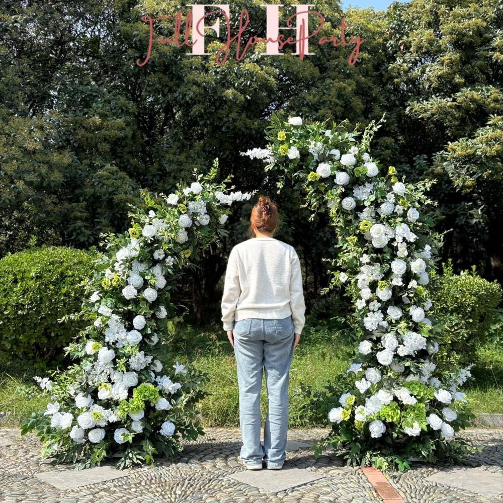 US Seller | Wedding Archway with Spring Flowers | Rustic Boho Wedding Backdrop | Ceremony Floral Arch | Party Decoration（6Ft+7Ft）