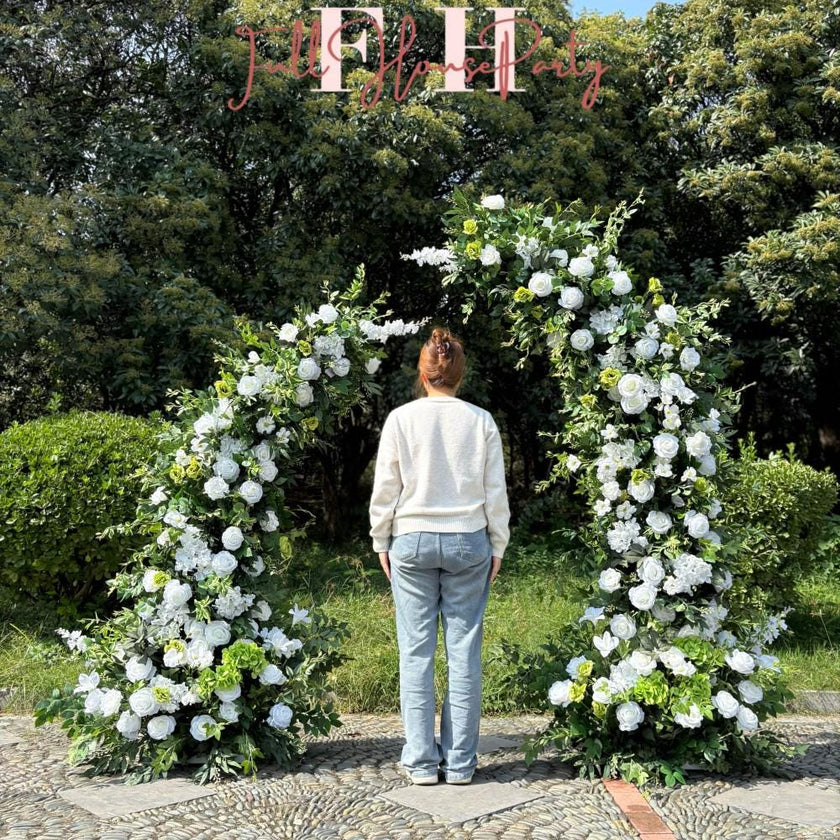 US Seller | Wedding Archway with Spring Flowers | Rustic Boho Wedding Backdrop | Ceremony Floral Arch | Party Decoration（6Ft+7Ft）