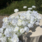 US Seller --White Flower Garland for Wedding Arch, Table Flower Runner, Wedding Centerpiece Table Runner, Flower Row for Wedding Aisle