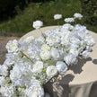 US Seller --White Flower Garland for Wedding Arch, Table Flower Runner, Wedding Centerpiece Table Runner, Flower Row for Wedding Aisle