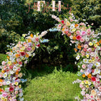 Wildflower-Inspired Spring and Summer Wedding Arch Décor.Wedding Archway Artificial Rose Archway,Flower Row Arrrangement