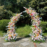 Wildflower-Inspired Spring and Summer Wedding Arch Décor.Wedding Archway Artificial  Rose  Archway,Flower Row Arrrangement