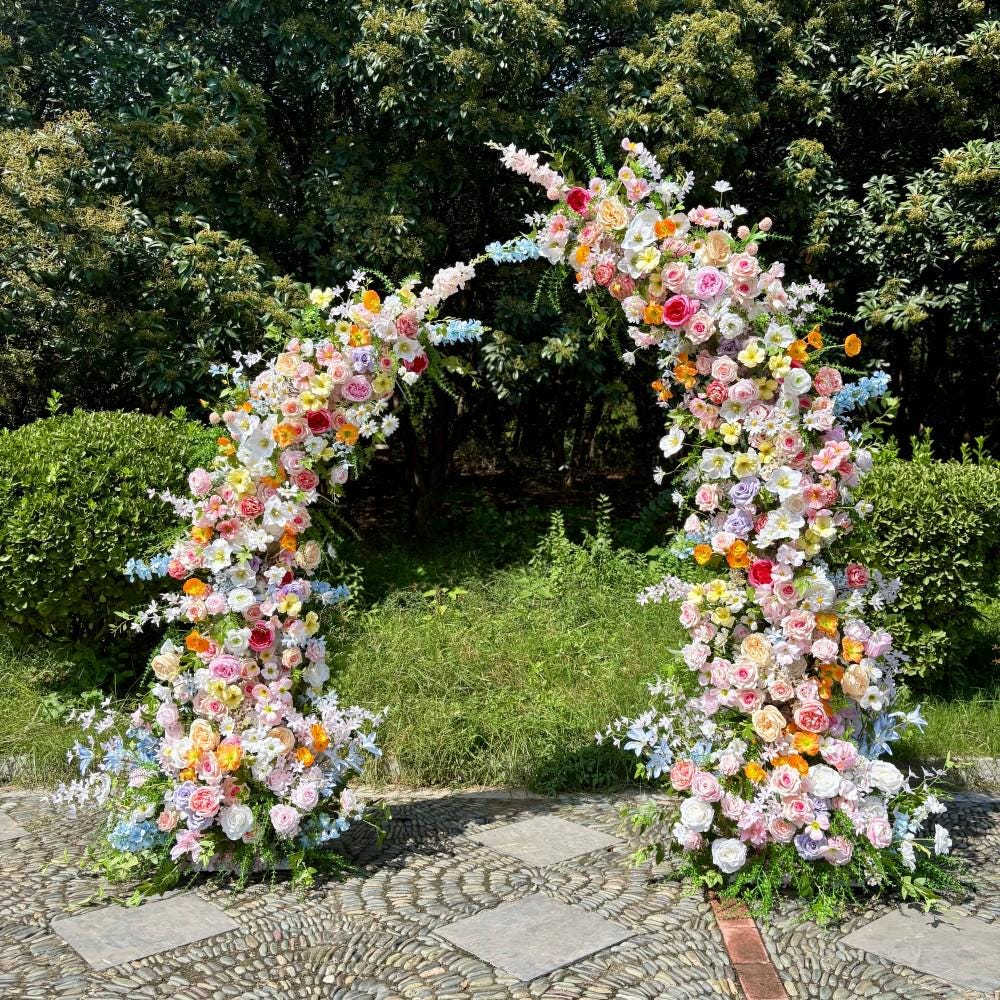 Ships from USA/Wildflower-Inspired Spring and Summer Wedding Arch Décor.Wedding Archway Artificial  Rose  Archway,Flower Row Arrrangement