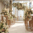 Gold Square Wedding Pedestal Stand Set